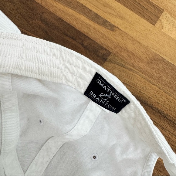 Smathers & Branson Needlepoint Monogrammed ball cap unisex white 100% cotton - Picture 4 of 6